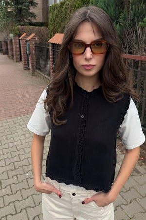 Kamizelka z bawełny organicznej / 22 / 01 / onyx black