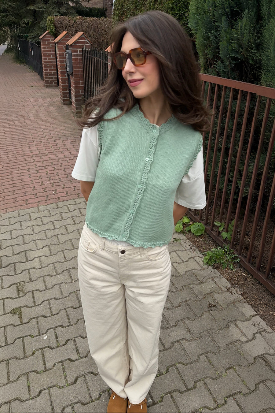 Kamizelka z bawełny organicznej / 22 / 01 / mint