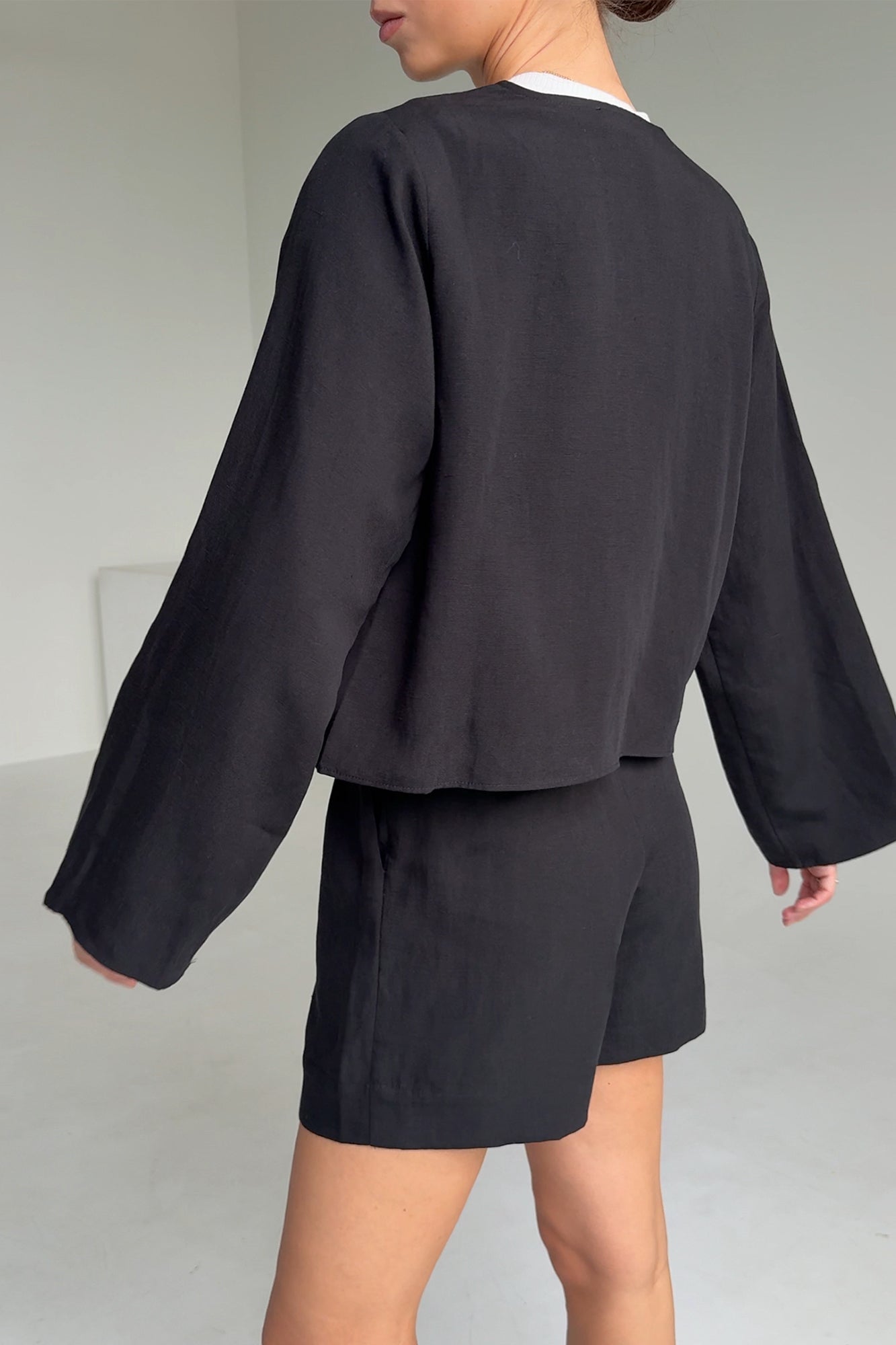 Koszula z lnu i Tencelu™ / 12 / 23 / onyx black