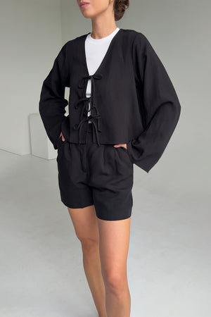 Koszula z lnu i Tencelu™ / 12 / 23 / onyx black