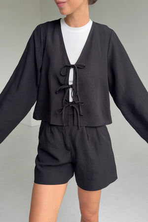 Koszula z lnu i Tencelu™ / 12 / 23 / onyx black