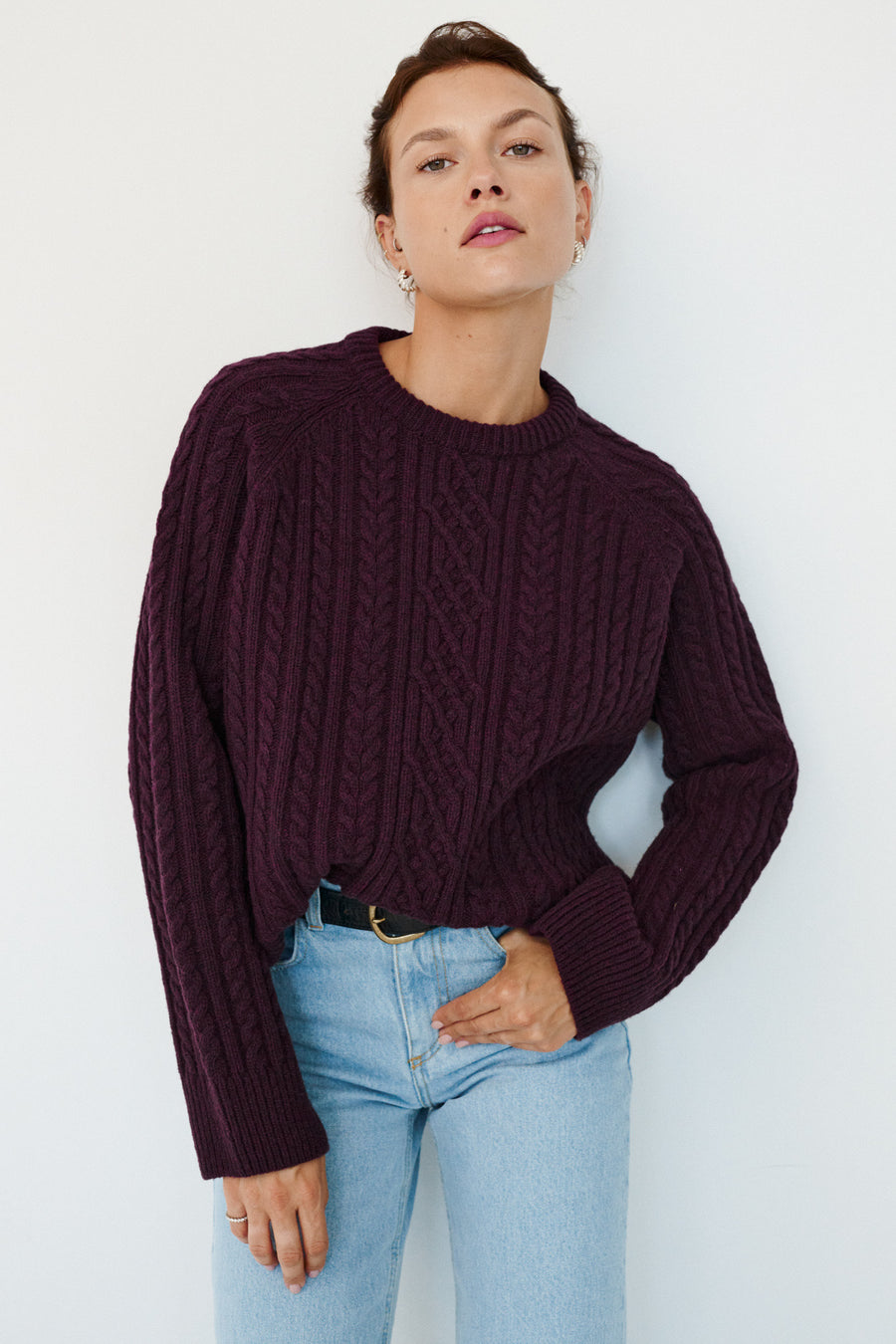 Sweter z wełny / 16 / 19 / dark plum