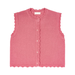 Kamizelka z bawełny organicznej / 22 / 01 / raspberry pink