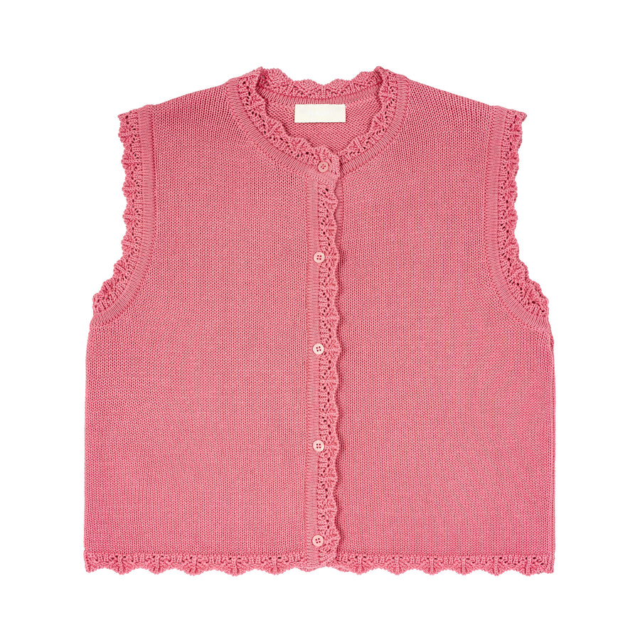Kamizelka z bawełny organicznej / 22 / 01 / raspberry pink