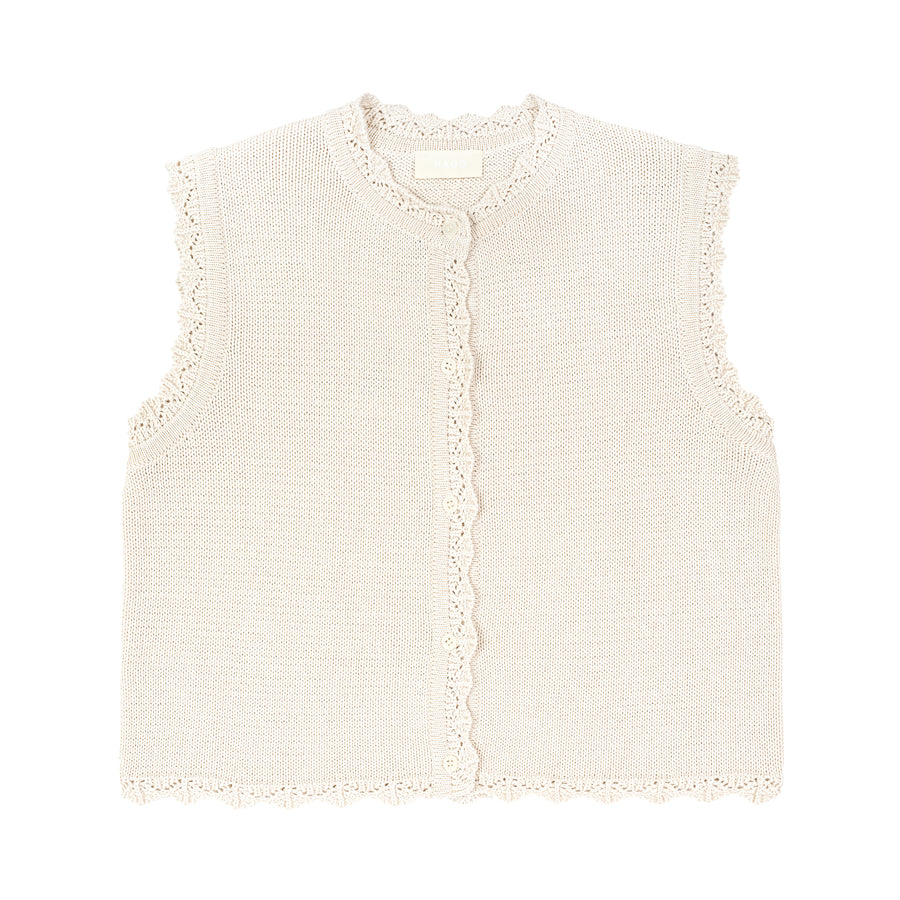 Kamizelka z bawełny organicznej / 22 / 01 / cream white
