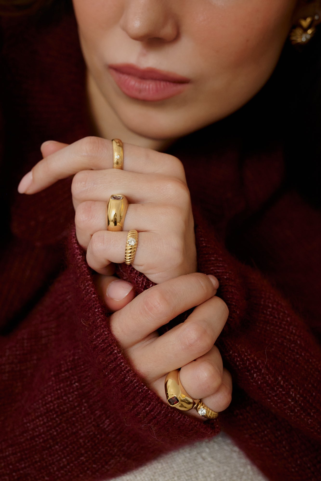 Kardigan z wełną z alpaki / 16 / 23 / mauvewood