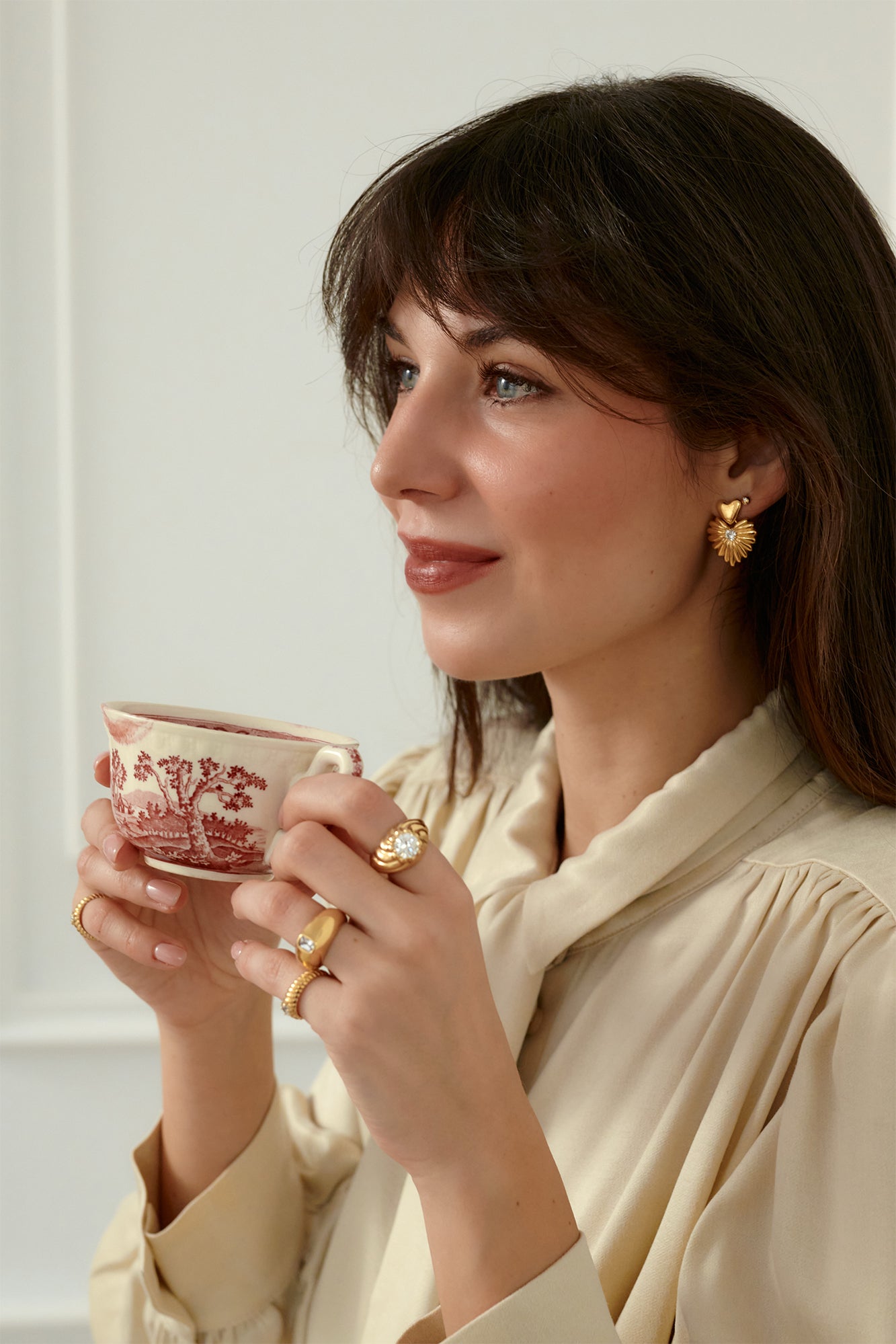 Koszula z wiskozy i lyocellu / 12 / 26 / pearl white