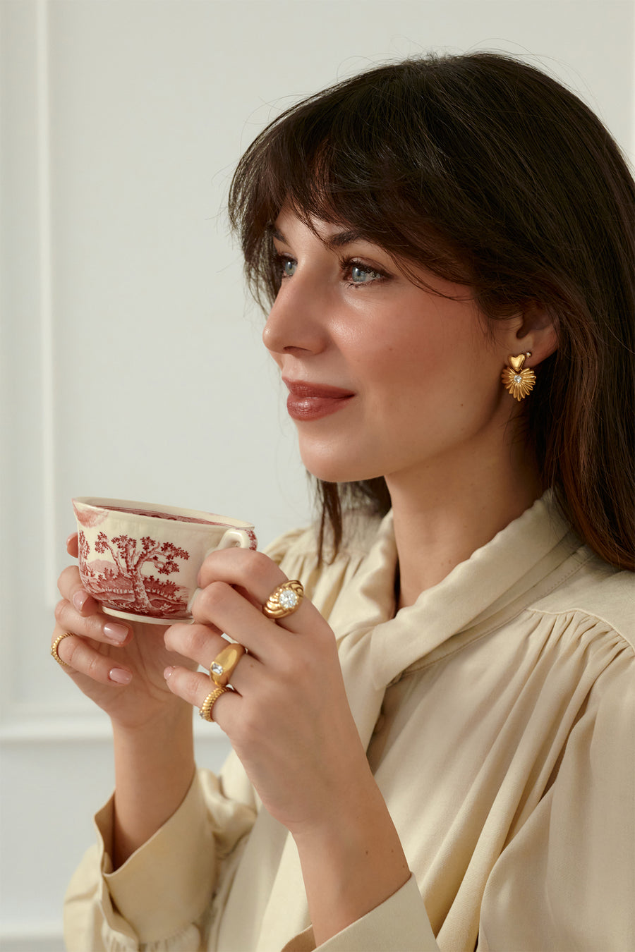 Koszula z wiskozy i lyocellu / 12 / 26 / pearl white