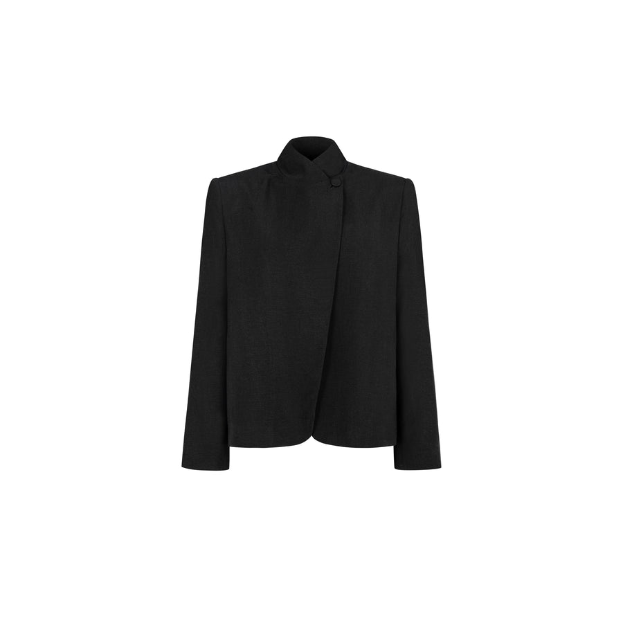 Marynarka z Tencelu i lnu / 18 / 22 / onyx black