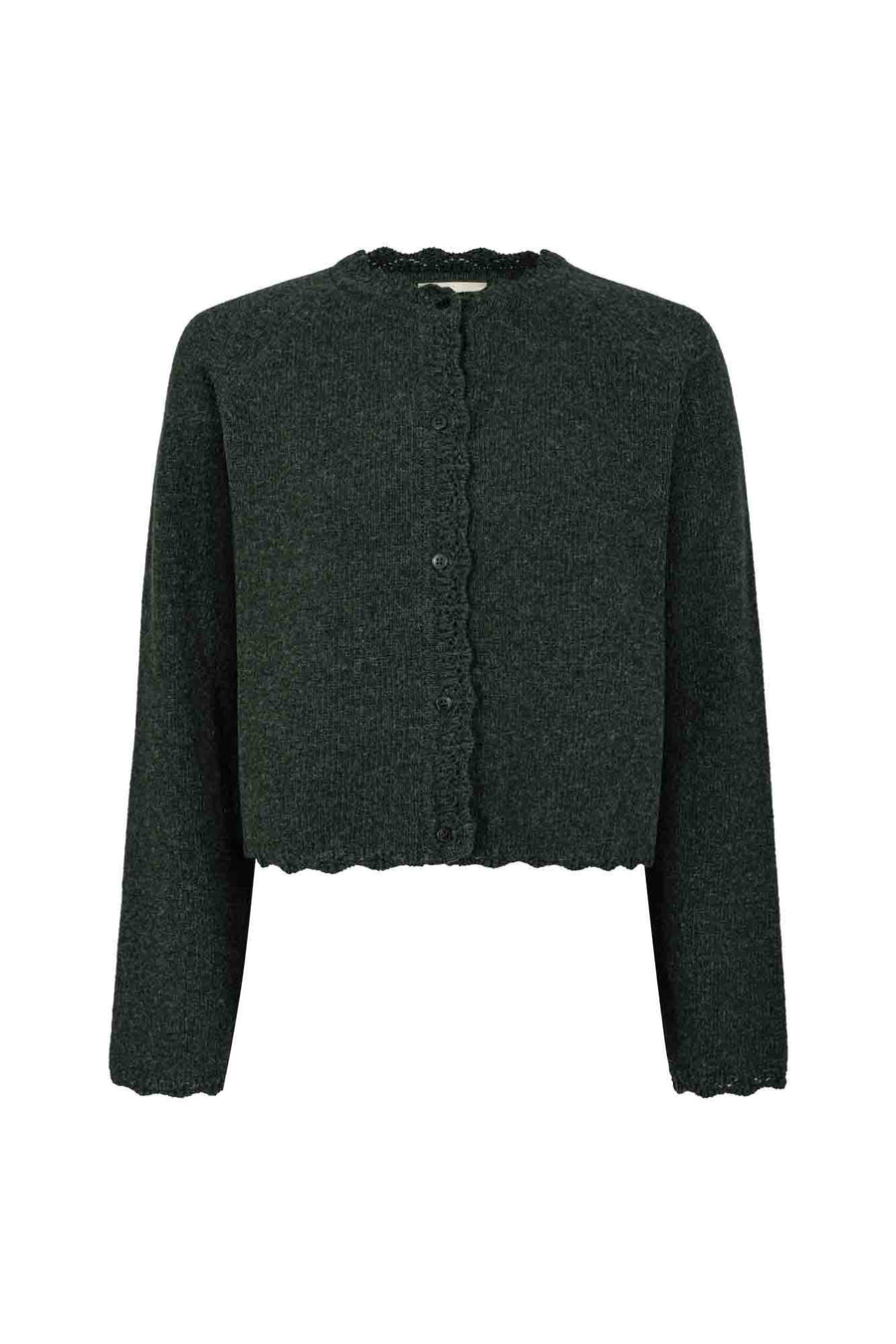 Kardigan z wełny / 16 / 15 / vintage green