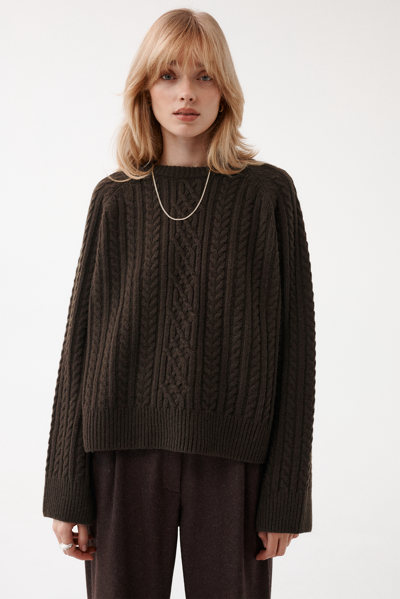 Sweter z wełny / 16 / 19 / pecan brown