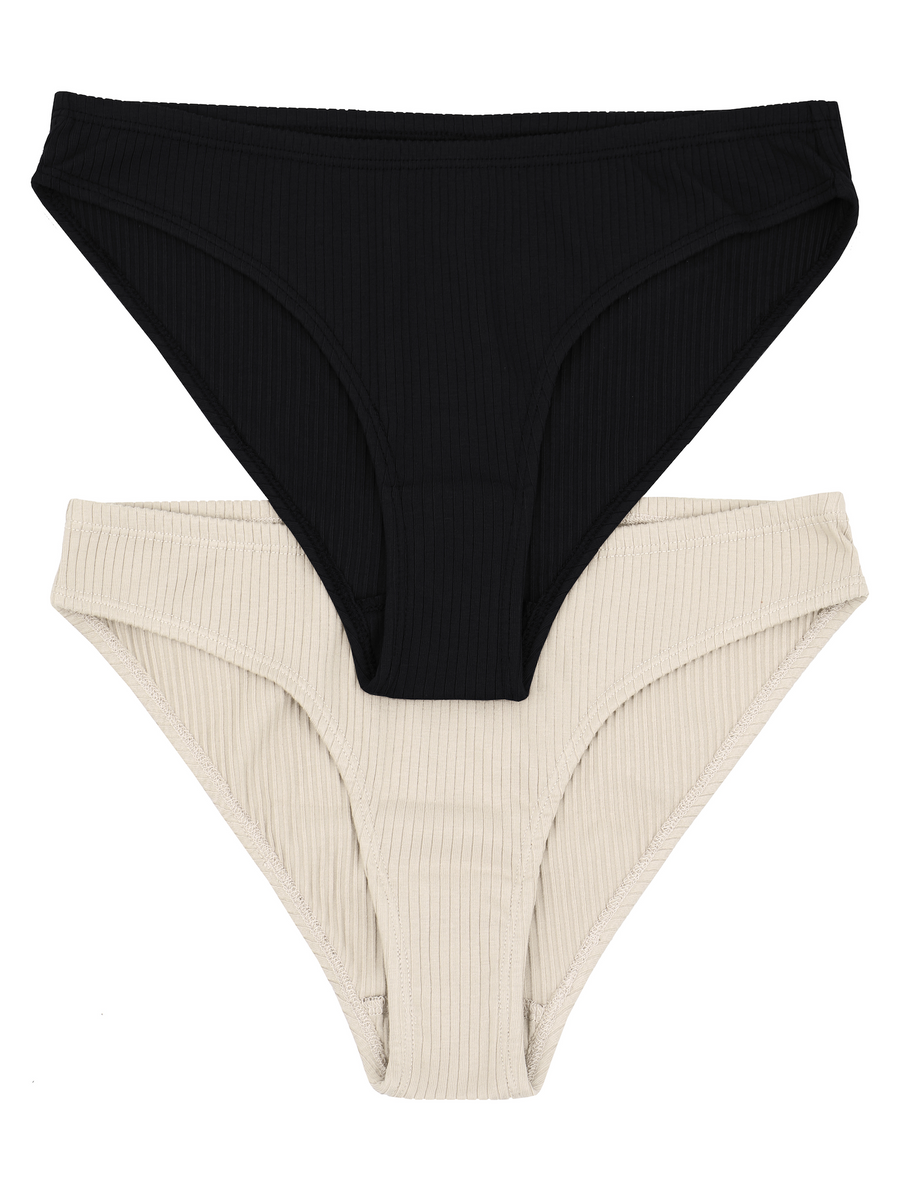 Zestaw klasycznych majtek / 19 / 01 / onyx black / cream white